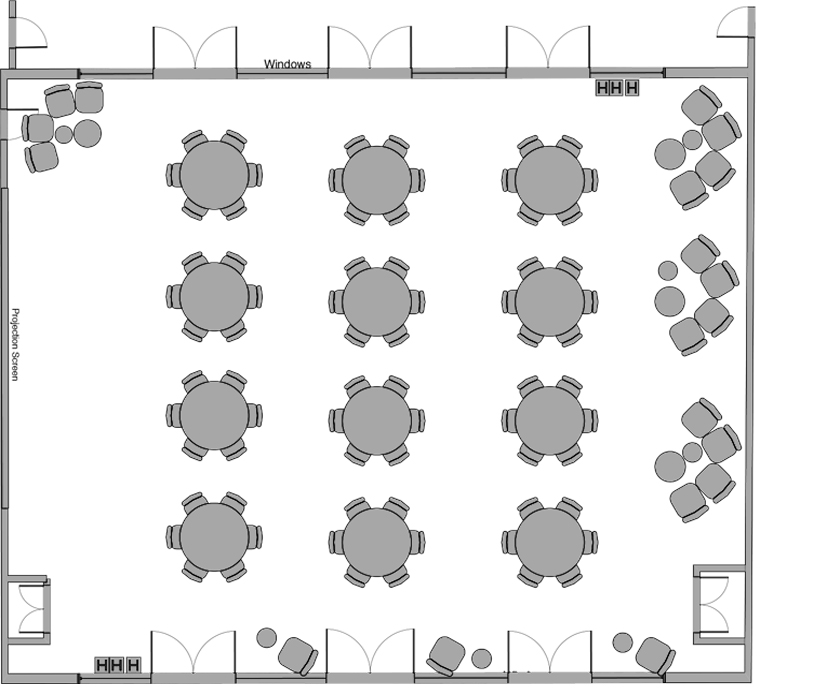 Image of Maple Hall Great Room, Room Set "Banquet"