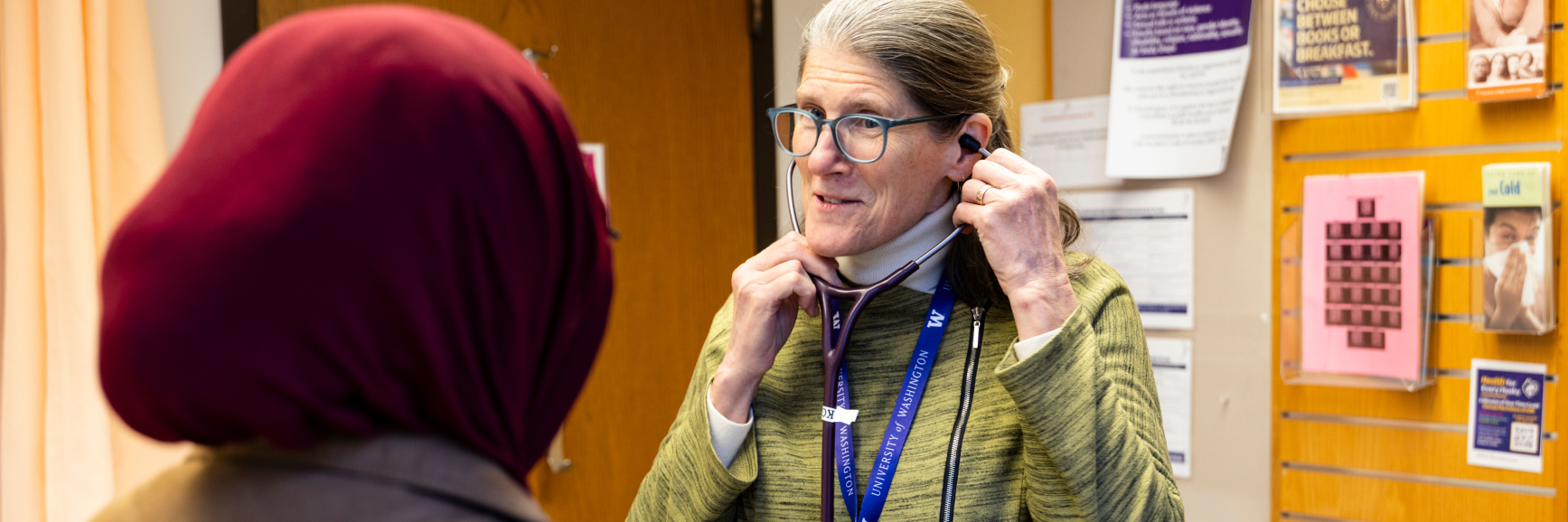 Student speaking with a primary care physician