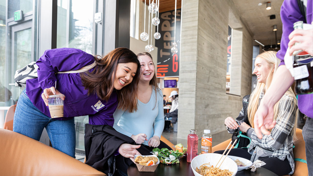 Students eating at Center Table