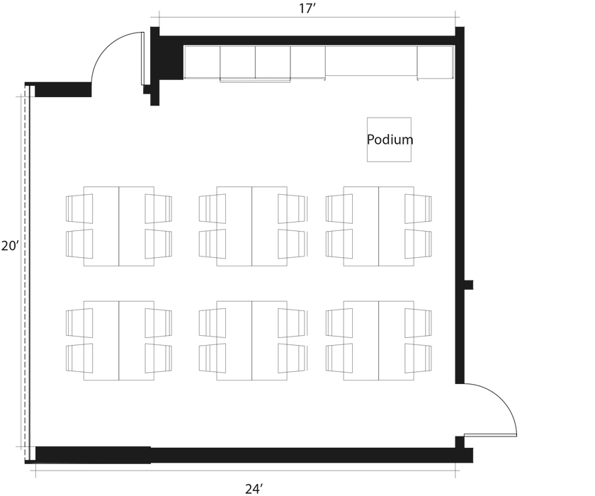 Image of Poplar Hall 105, Room Set "Standard"