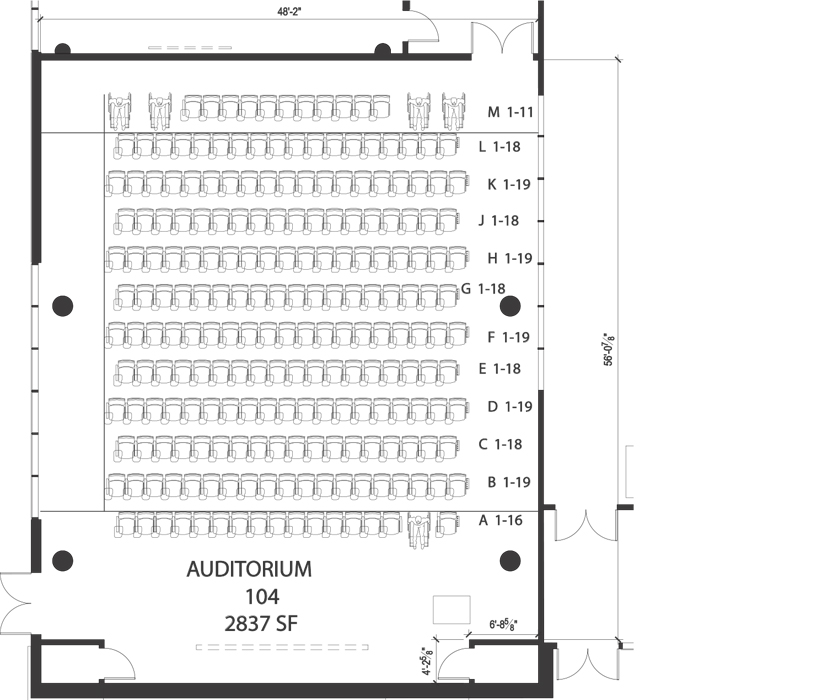 Image of Alder Auditorium, Room Set "Fixed seating"