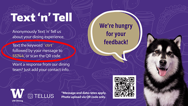 Example sign for text 'n' tell